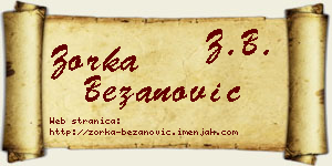 Zorka Bežanović vizit kartica
